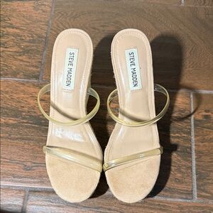 Steve Madden Beige and Clear Heels